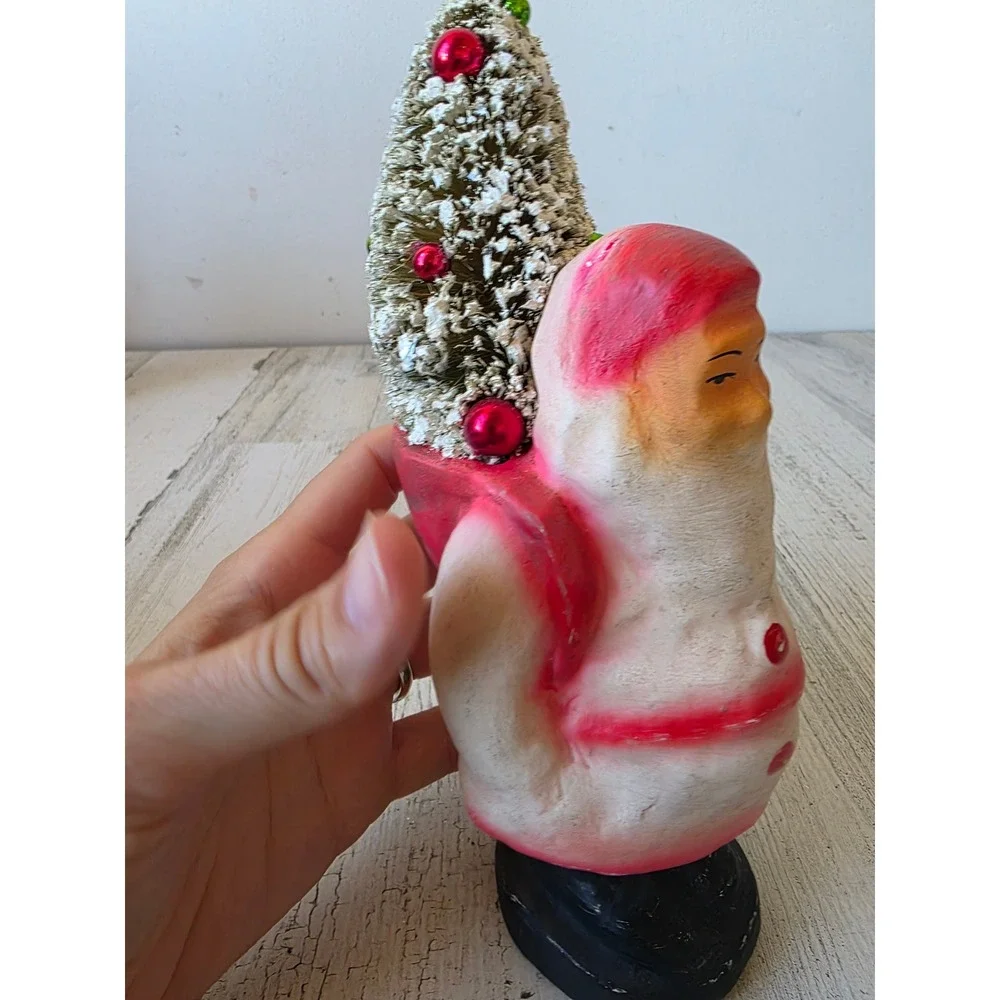 Bethany lowe elous? Paper mache Santa tree Xmas figurine decor unique